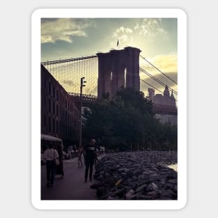 Brooklyn Bridge Sunset Manhattan Skyline NYC Sticker